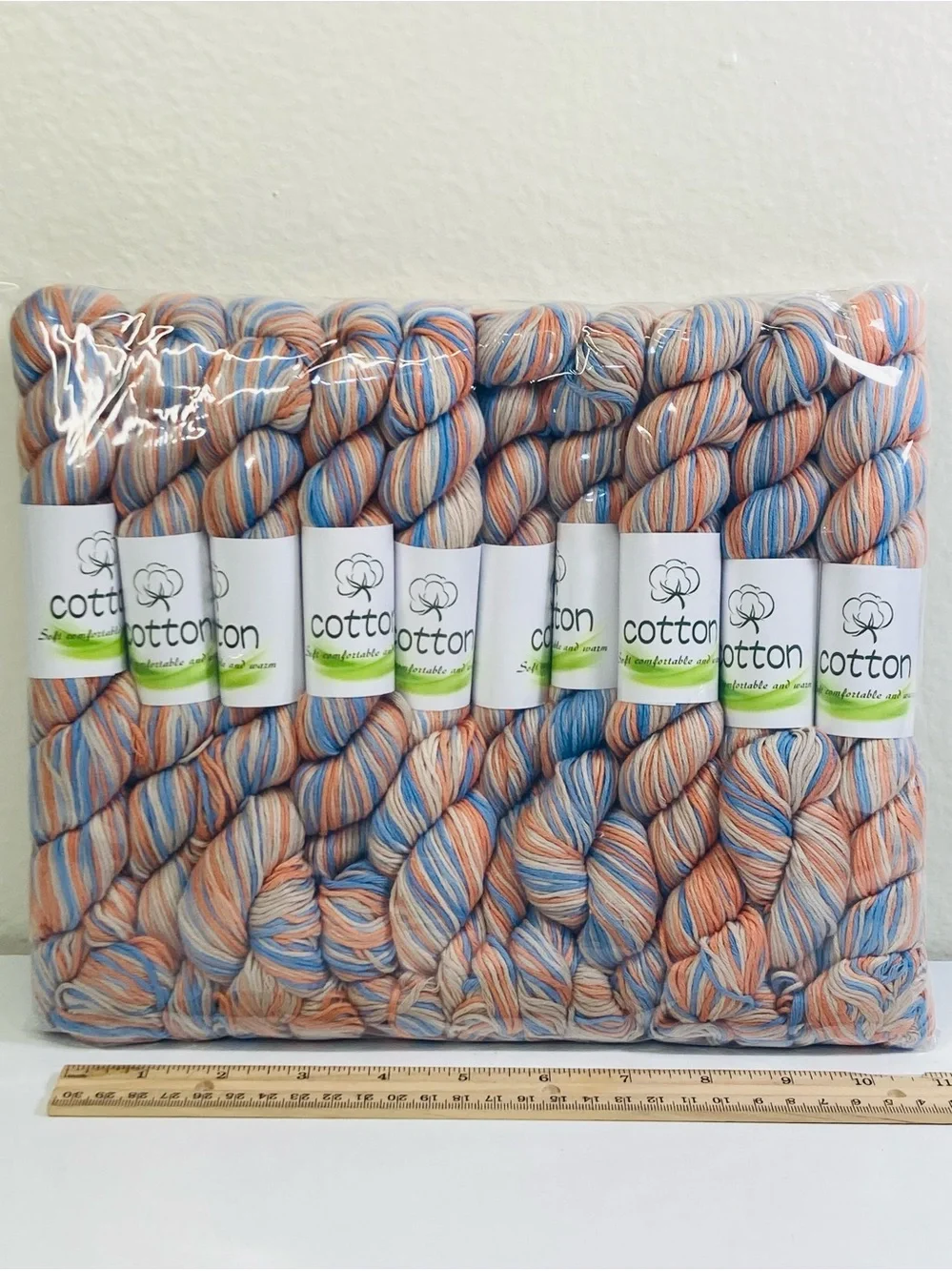 10 NEW (~500g total, ~50g ea.) 100% Cotton Variegated Hanks in Riverbed
